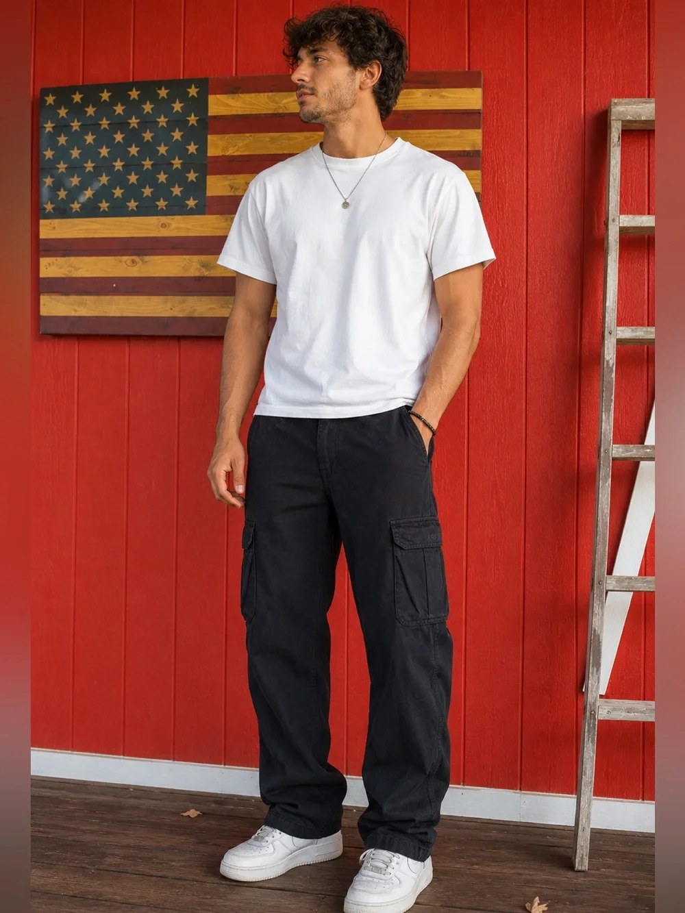 Wrangler Black Cargo Pants with Multiple Leg Pockets